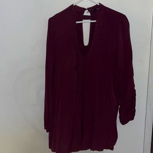 Burgundy mini dress with sleeves
